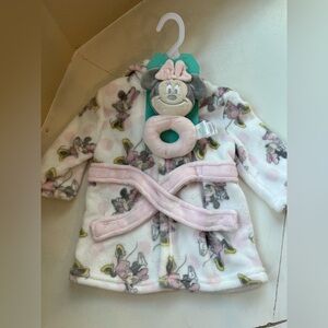 Disney Minnie Mouse Super Soft Robe and Rattle